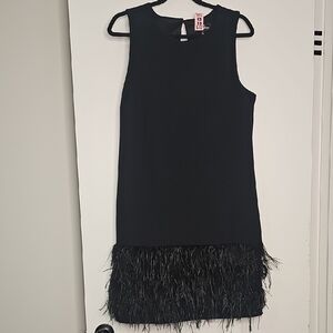 Sam Edelman Black Feathered Dress